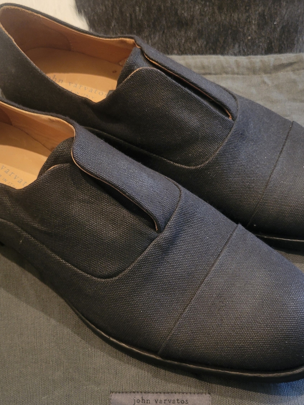 John Varvatos Men's Grey Slip-On Dress Shoes